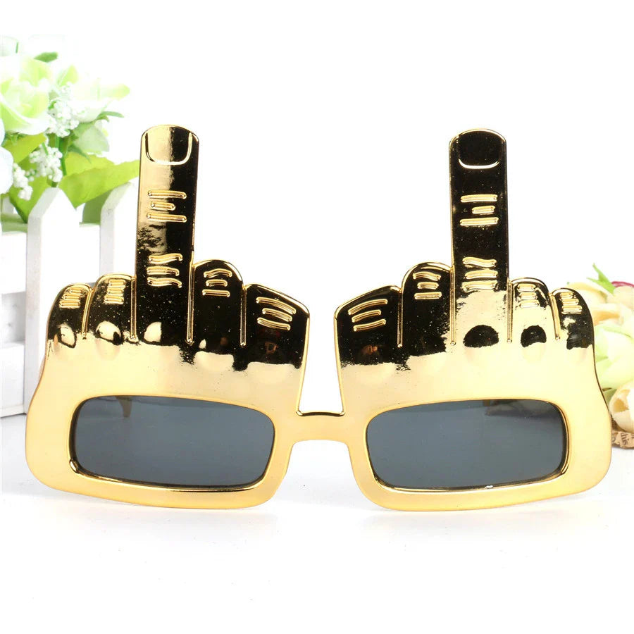 Creative Vertical Middle Finger Glasses Decoration Props Funny Sunglasses Dance Party Performance Selfie Props Glasses