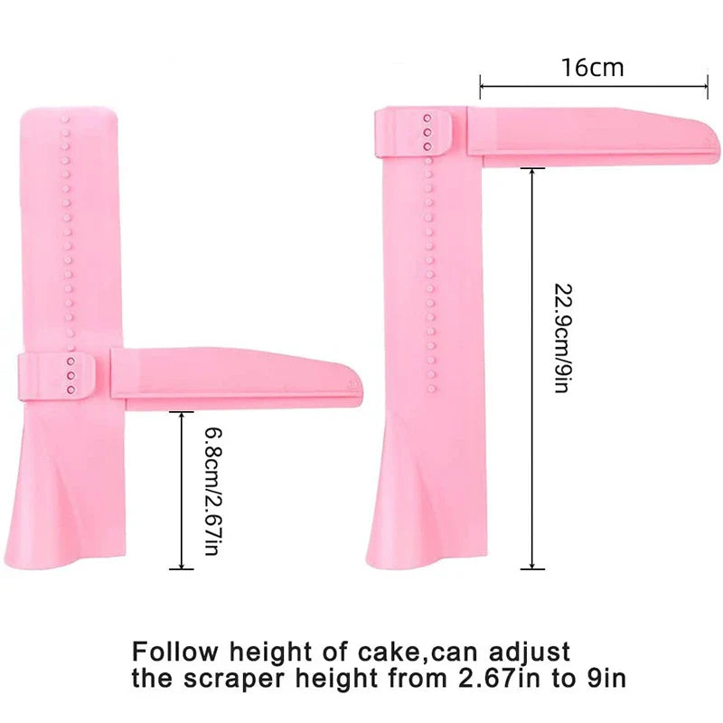 DIY Adjustable Screed Cake Scraper Fondant Spatulas Cream Edge Smoother Decorating Tools