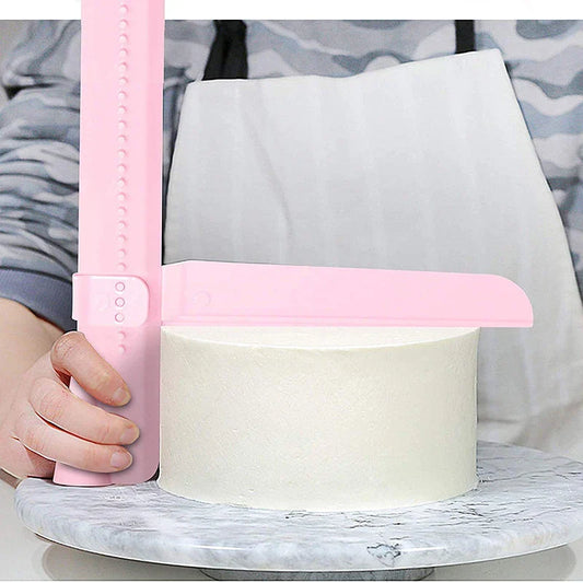 DIY Adjustable Screed Cake Scraper Fondant Spatulas Cream Edge Smoother Decorating Tools