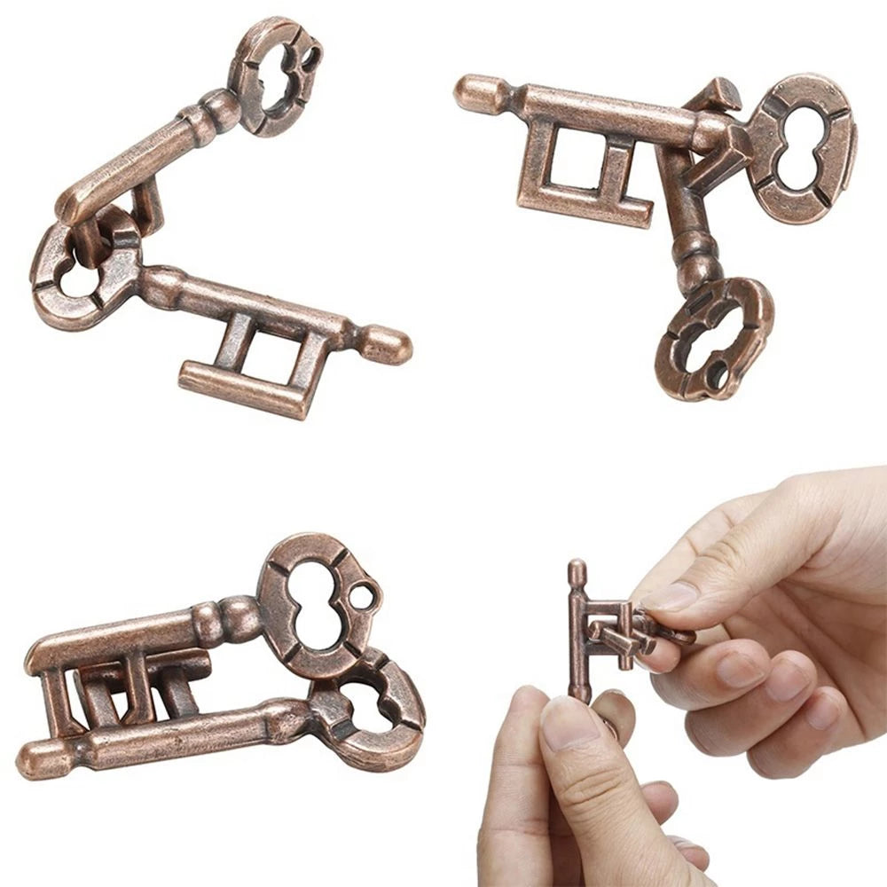 Brain Teaser Puzzle 3D Unlock Interlocking Puzzle Metal Hole Lock