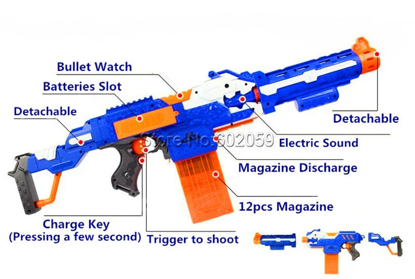 Electric Burst EVA-Foam Soft Bullet Toy Rifle Gun