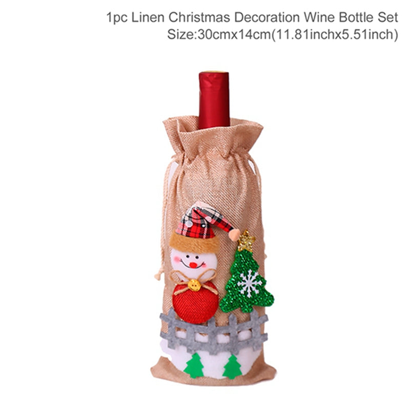 Christmas Wine Bottle Cover Merry Christmas Decorations