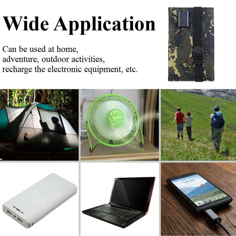 Foldable Solar Panel 5V 20W Power Bank For Cell Phone Outdoor Waterproof Usb Battery Charge For Camping Accessories