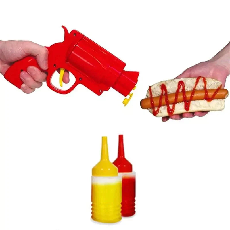 Kitchen Restaurant Condiment Dispenser Bottle, Ketchup Mustard Spice Gun