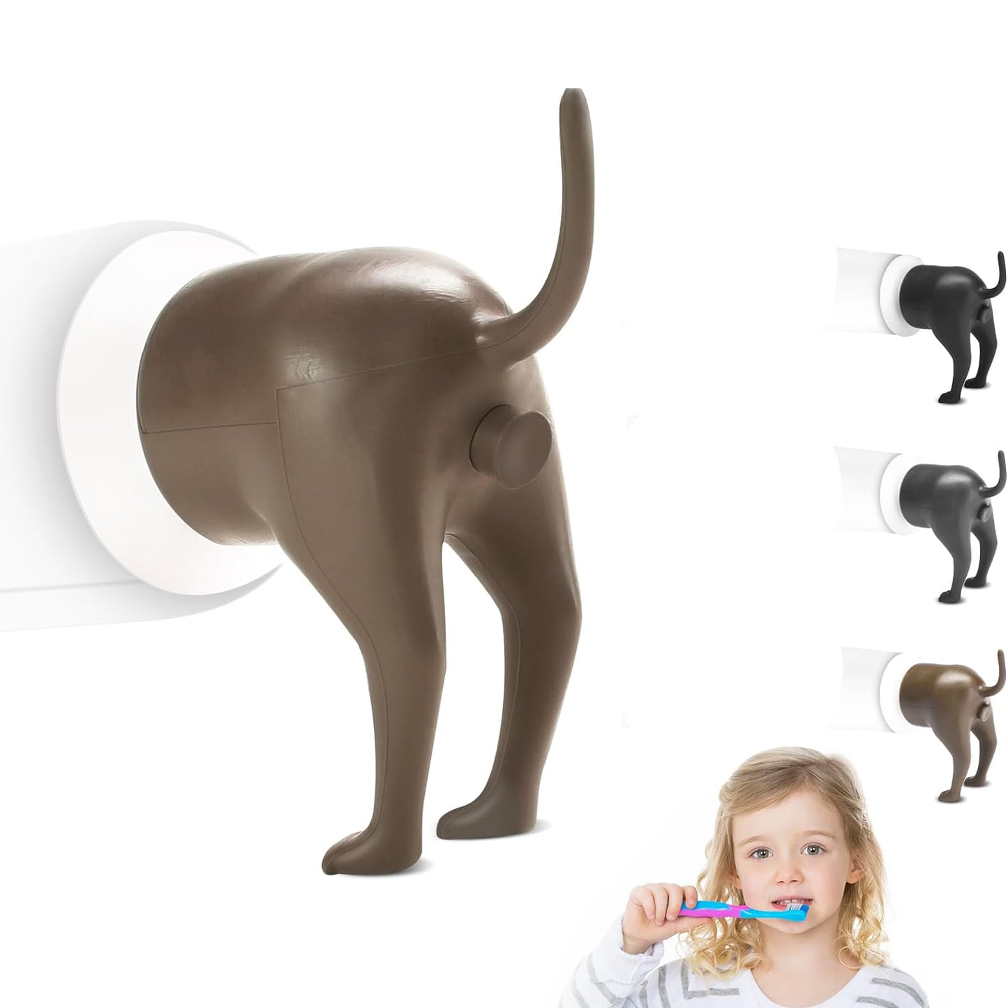 Pooping Dog Butt Toothpaste Cap Dispenser