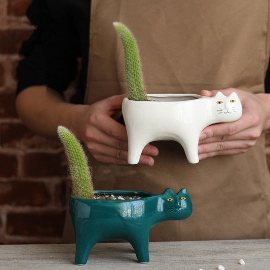 Cat Ceramic Pot