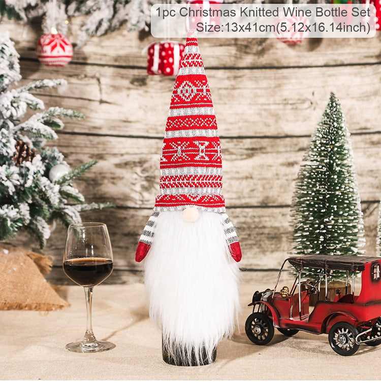 Christmas Wine Bottle Cover Merry Christmas Decorations