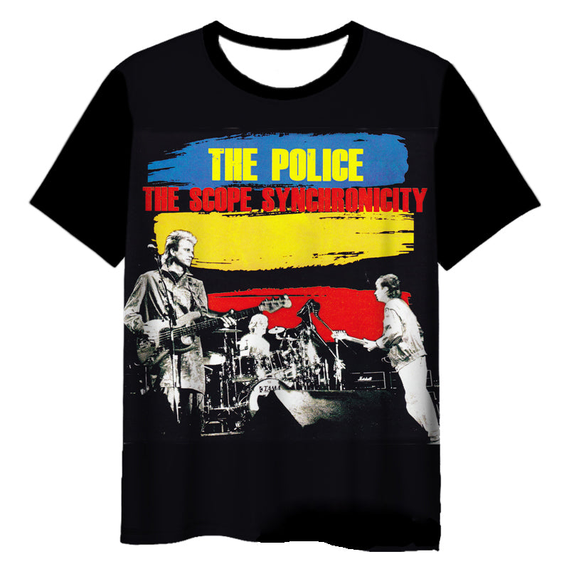 The Police Rock 3D Printed Casual T-shirts