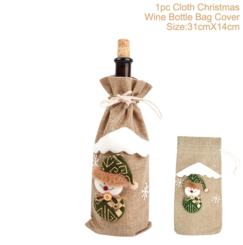 Christmas Wine Bottle Cover Merry Christmas Decorations