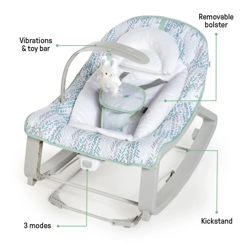 Keep Cozy 3-in-1 Baby Bouncer Seat & Infant To Toddler Rocker Children's Bed