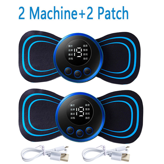 LCD Display EMS Neck Massage Electric Massager Cervical Neck Back Patch 8 Mode Pulse Muscle Stimulator Portable Relief Pain