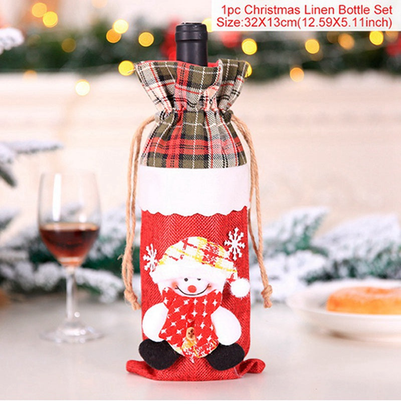 Christmas Wine Bottle Cover Merry Christmas Decorations