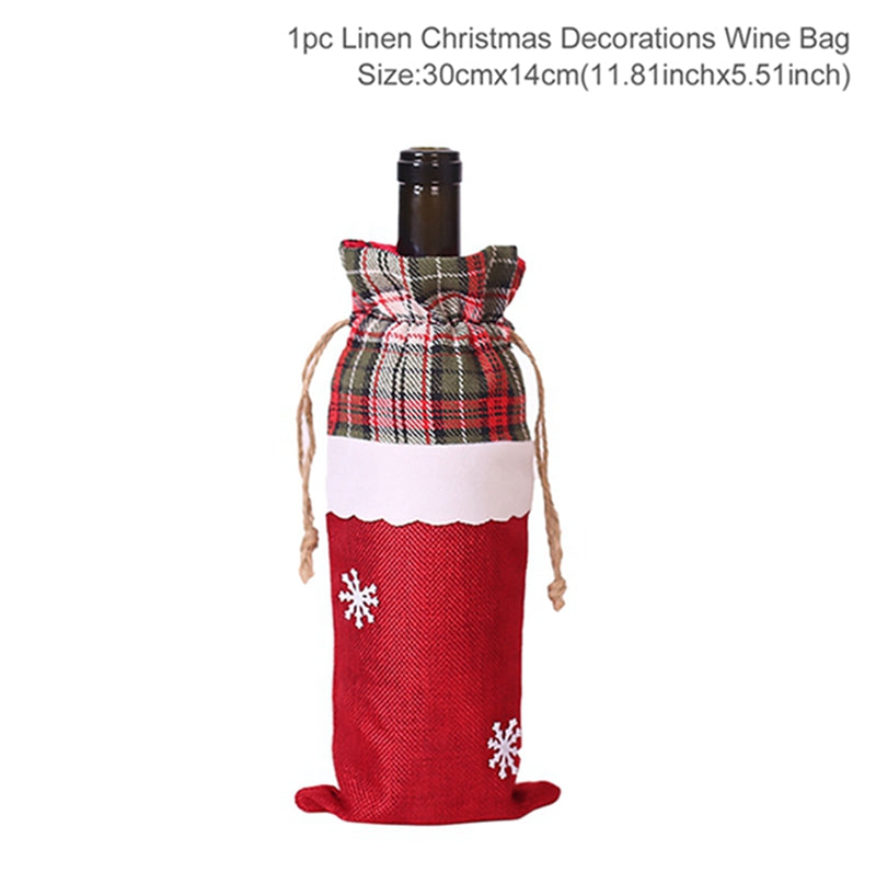 Christmas Wine Bottle Cover Merry Christmas Decorations