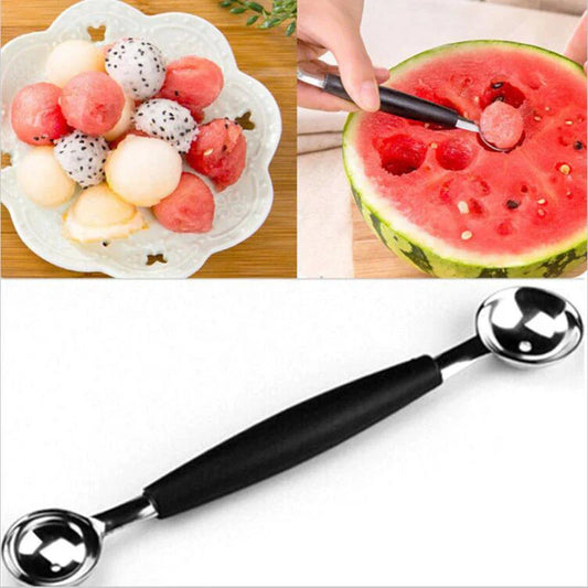 Melon watermelon Ball Scoop Fruit Spoon Ice Cream Sorbet Stainless Steel Double-end Cooking Tool Kitchen