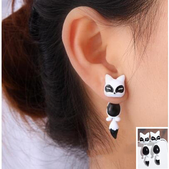 Cat Women Polymer Clay Stud Earrings jewellery,3D animal Handmade earrings