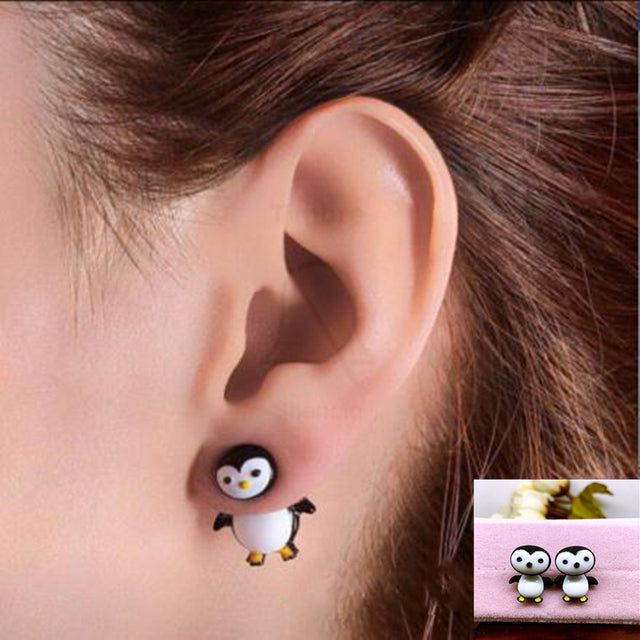 Cat Women Polymer Clay Stud Earrings jewellery,3D animal Handmade earrings