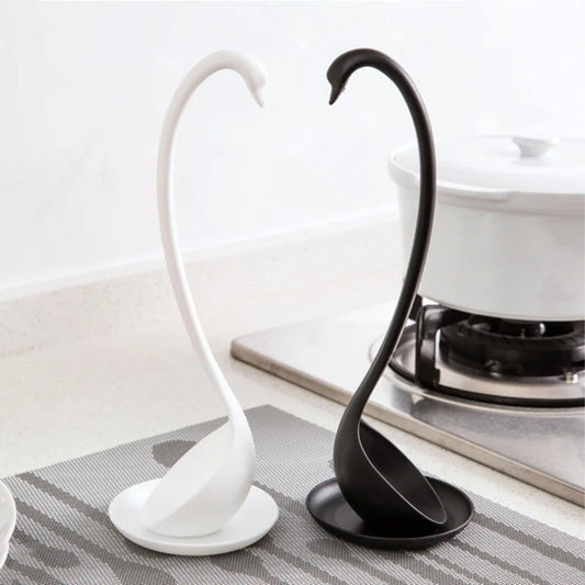 Swan Shaped Soup Ladle White/Black Design Special