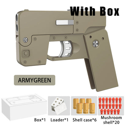 2 Burst Rubber Pistol Children Gift Party Accessories Mobile Phone Model Bullet Shelling Folding Gun Toy