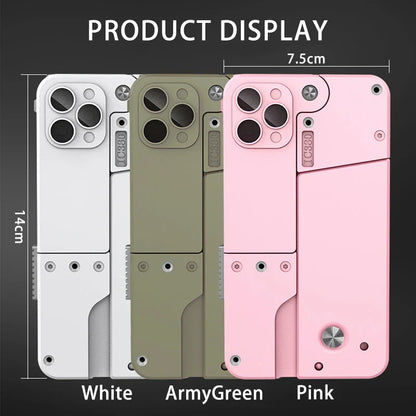 2 Burst Rubber Pistol Children Gift Party Accessories Mobile Phone Model Bullet Shelling Folding Gun Toy