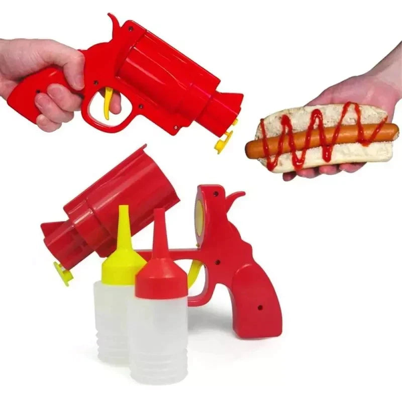 Kitchen Restaurant Condiment Dispenser Bottle, Ketchup Mustard Spice Gun