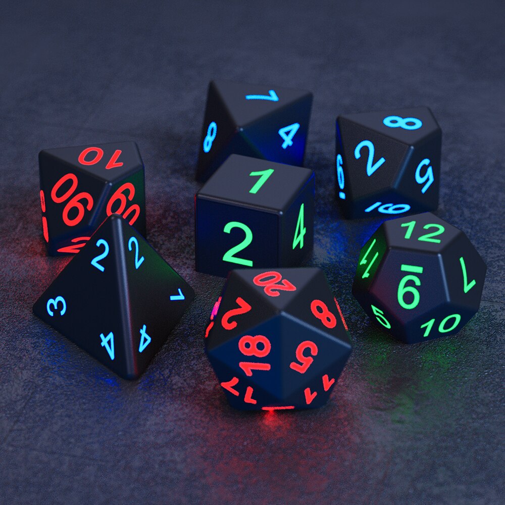 7PCS LED Light-emitting Dices Set For RPG Role Playing Table Games