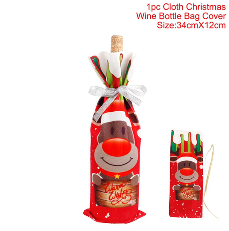 Christmas Wine Bottle Cover Merry Christmas Decorations