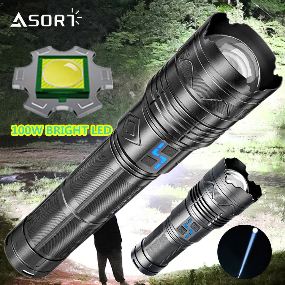 Explosive Brightness Super Bright Tactical Flashlight 100W GT60 Long Range