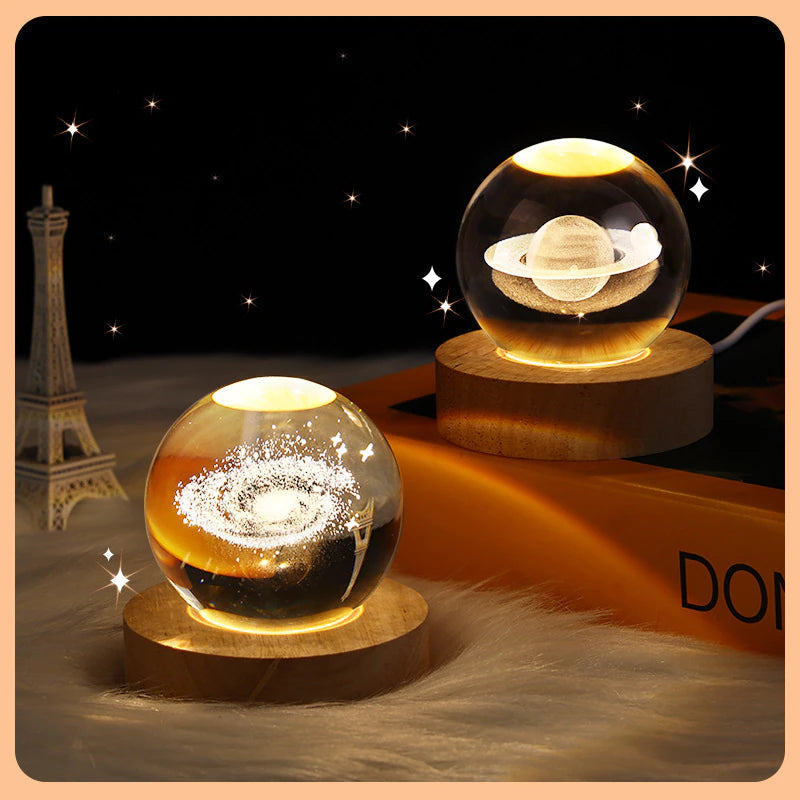 Glowing Planetary Galaxy Astronaut Crystal Ball Night Lights