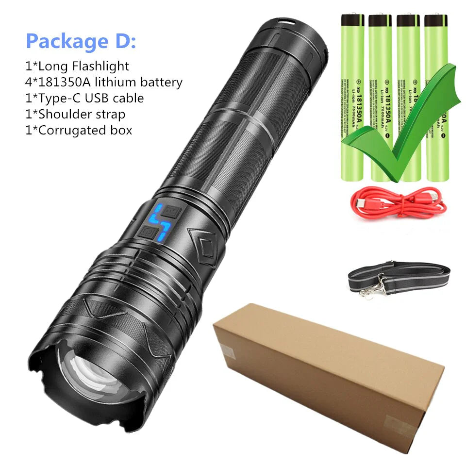 Explosive Brightness Super Bright Tactical Flashlight 100W GT60 Long Range