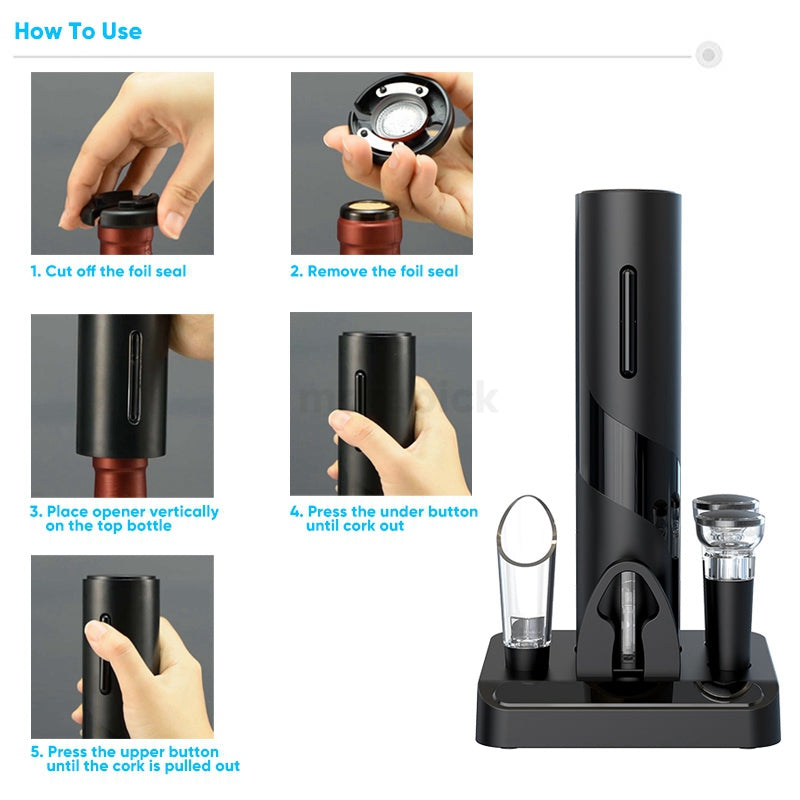 Automatic Electric Wine Corkscrew Rechargeable