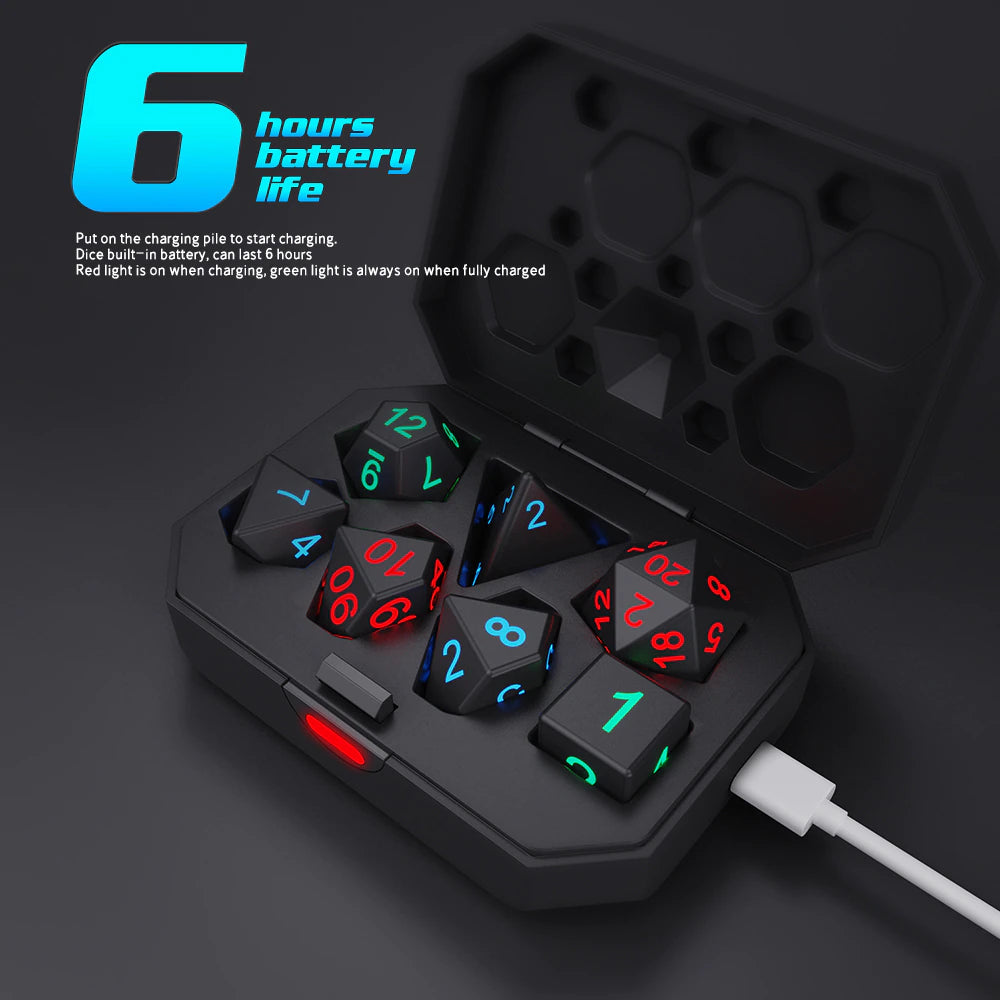 7PCS LED Light-emitting Dices Set For RPG Role Playing Table Games