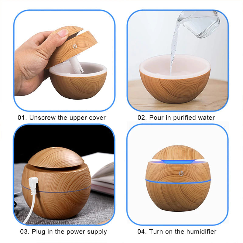 Humidifier, Air Purifier  Essential Oils Diffuser 130ml, Usb DC5V