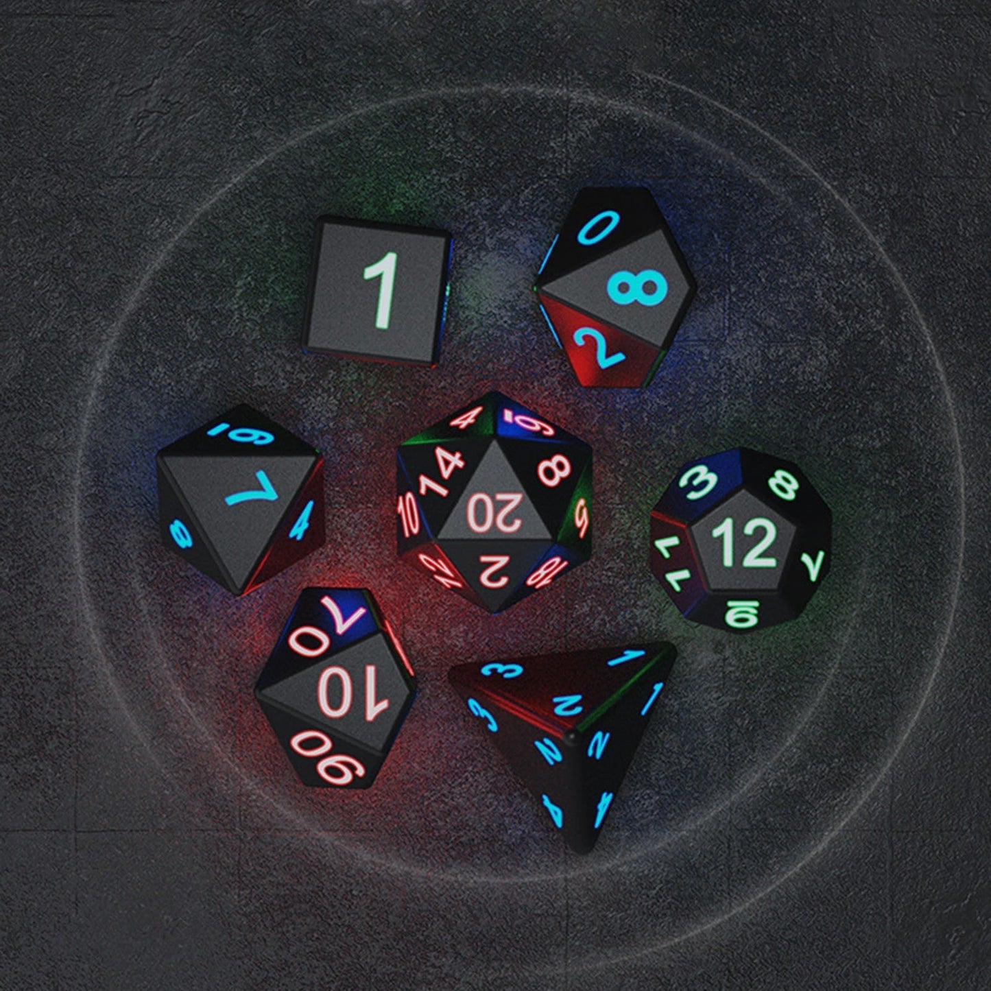 7PCS LED Light-emitting Dices Set For RPG Role Playing Table Games