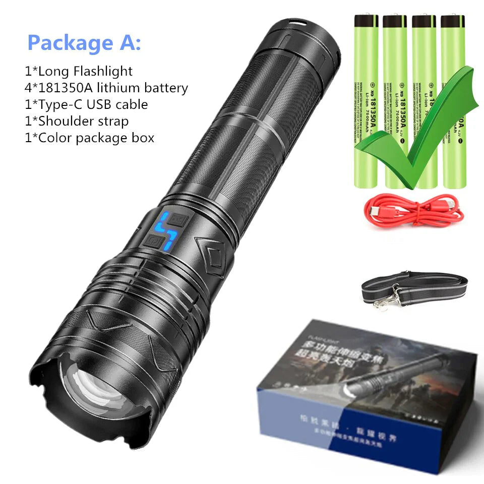 Explosive Brightness Super Bright Tactical Flashlight 100W GT60 Long Range