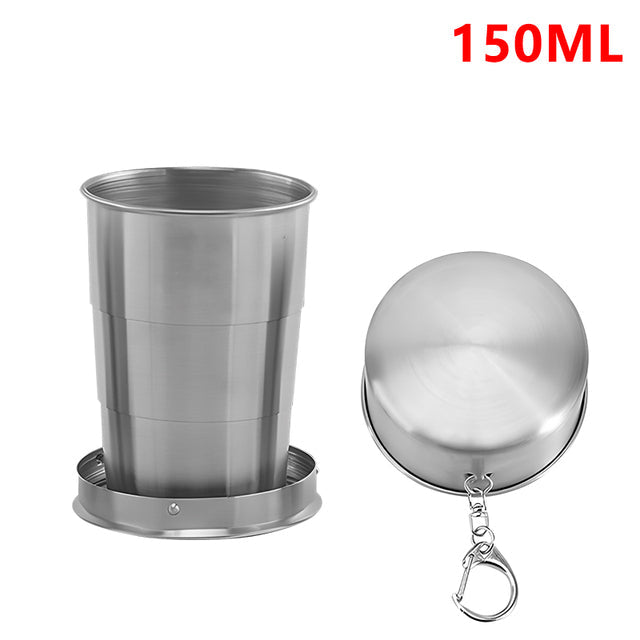 Stainless Steel Folding Cup Foldable Travel Camping Cookware Retractable Cup Teacups Telescopic Cup Drinkware 75ml/150ml/250ml