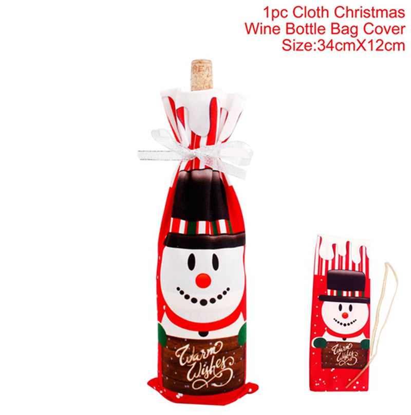 Christmas Wine Bottle Cover Merry Christmas Decorations