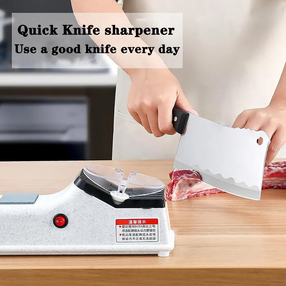 USB Electric Knife Sharpener Adjustable For Kitchen