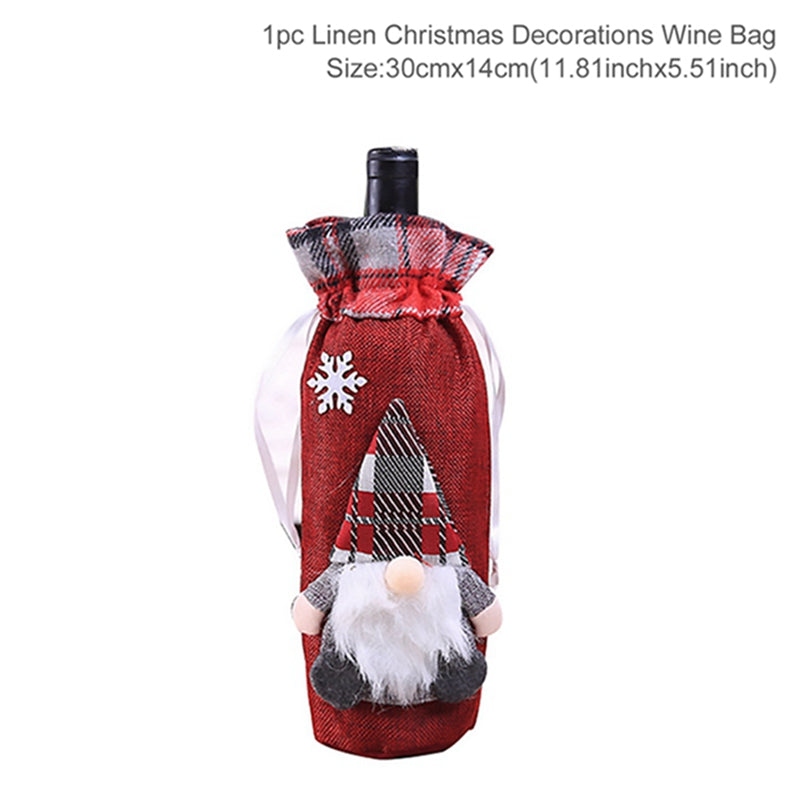 Christmas Wine Bottle Cover Merry Christmas Decorations