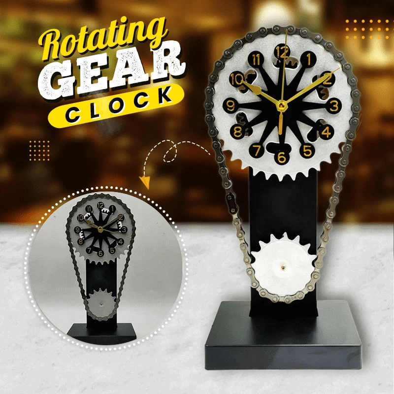 Vintage Rotating Gear Desk Clock