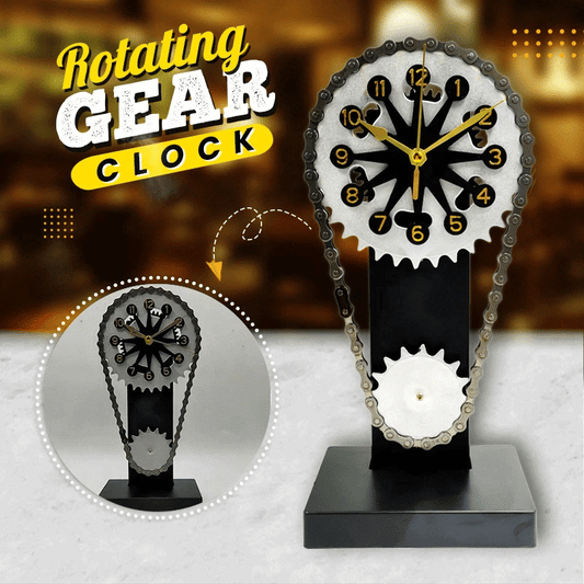 Vintage Rotating Gear Desk Clock