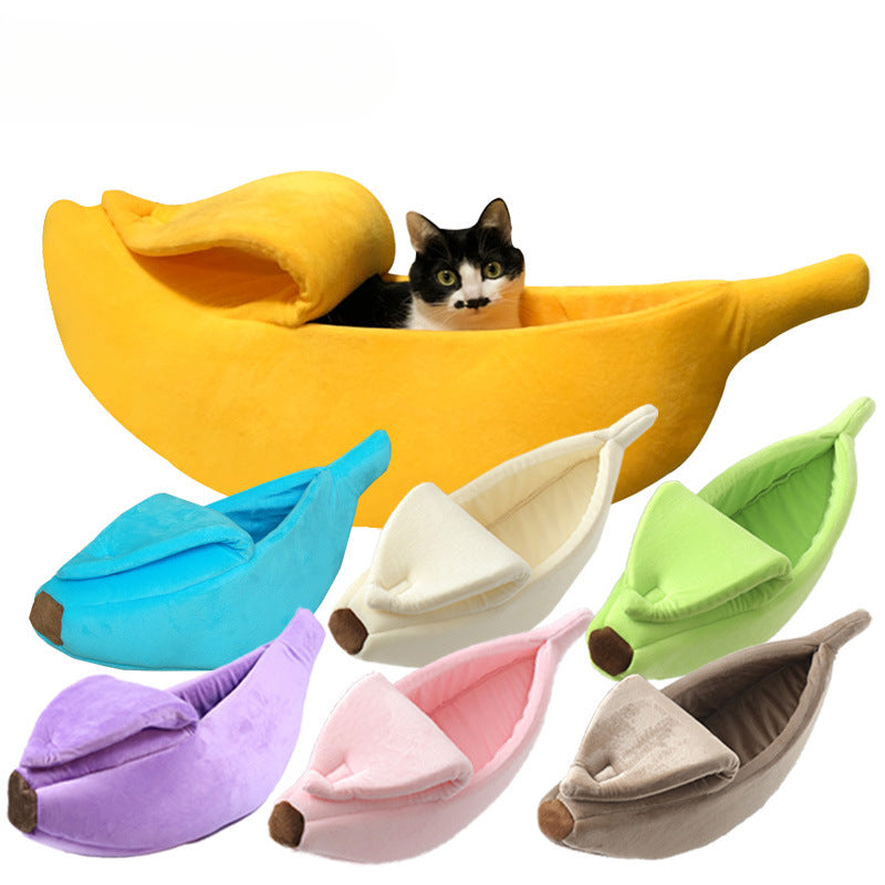 Warm Banana Shaped Cat Bed