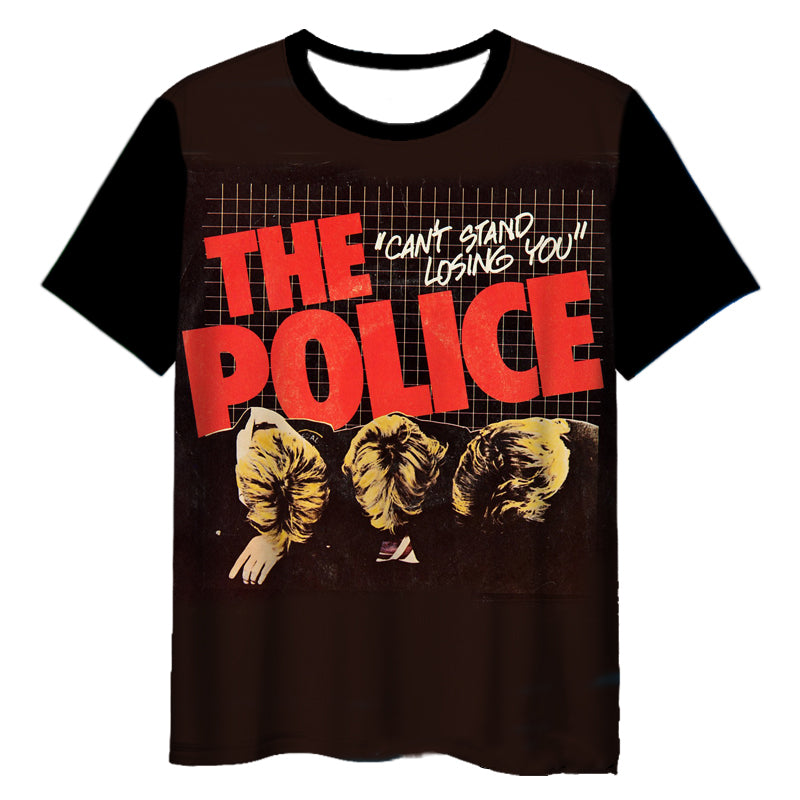 The Police Rock 3D Printed Casual T-shirts