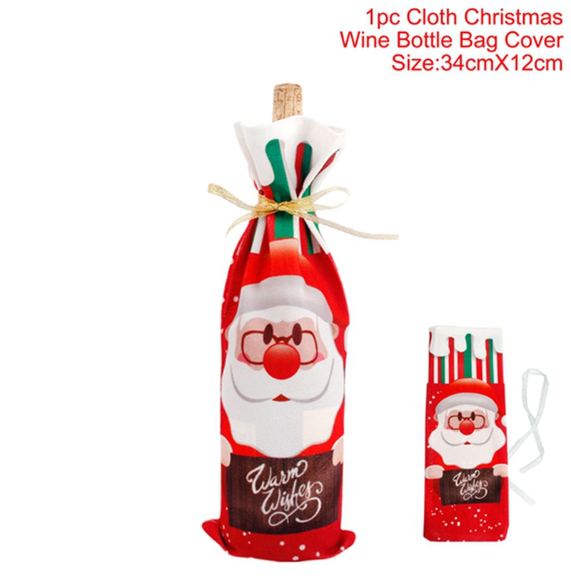 Christmas Wine Bottle Cover Merry Christmas Decorations