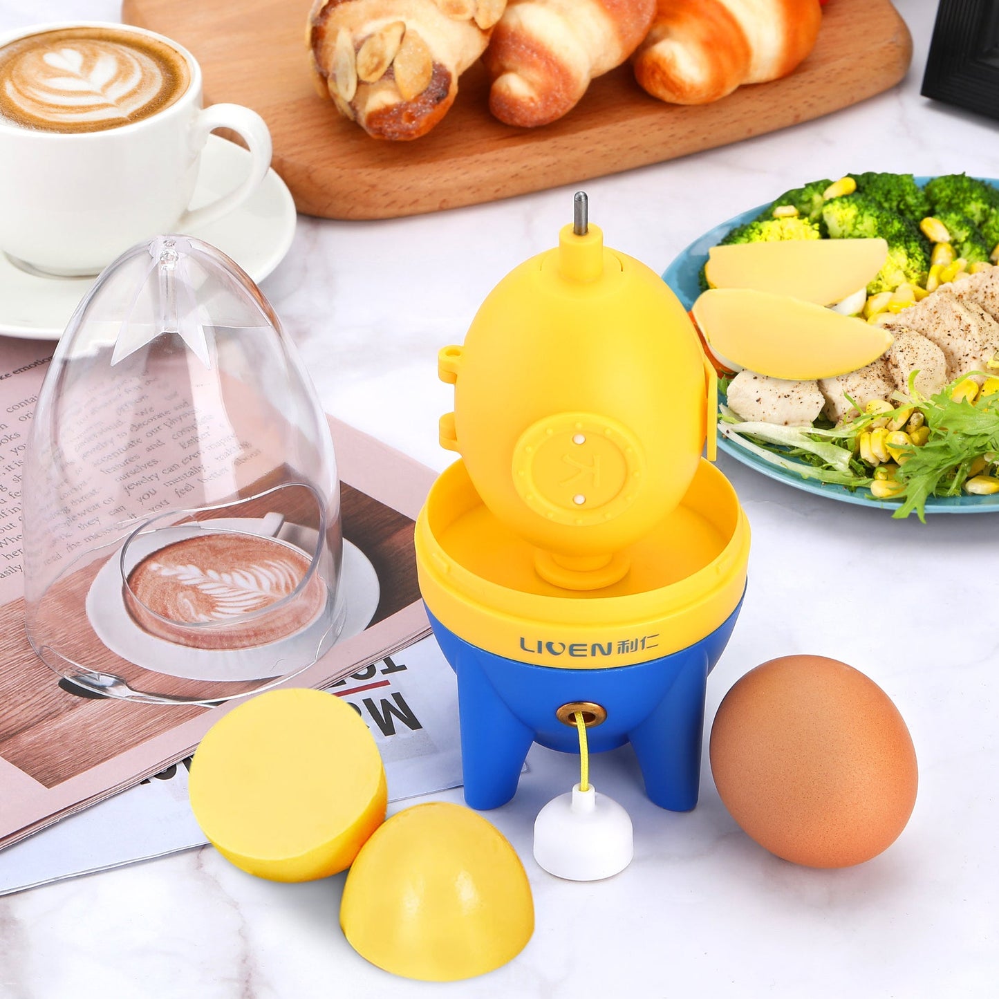 Egg white egg yolk stirrer pull beater turn egg device manual egg shaker