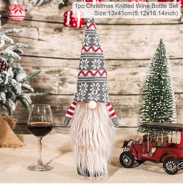 Christmas Wine Bottle Cover Merry Christmas Decorations