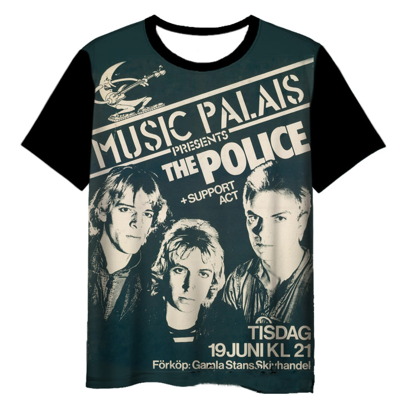 The Police Rock 3D Printed Casual T-shirts