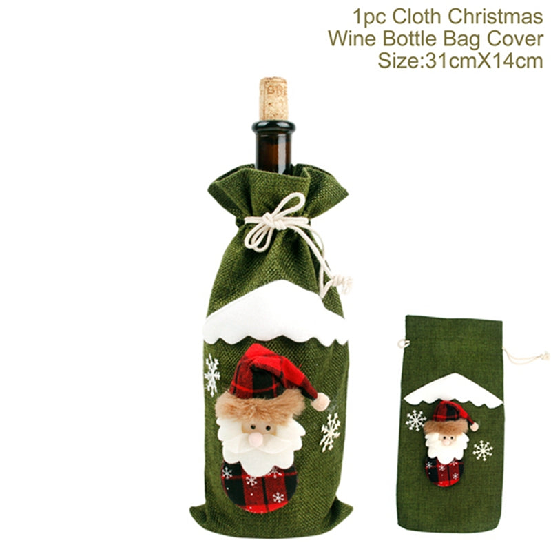 Christmas Wine Bottle Cover Merry Christmas Decorations