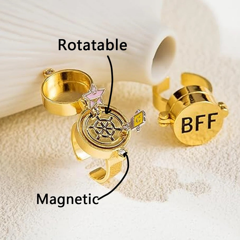 Spinner BFF Matching Rings Best Friend Open Rotate Ring Forever Friendship