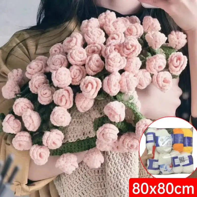 DIY Handmade Flower Crocheted Blanket Material Package Flower Bouquet