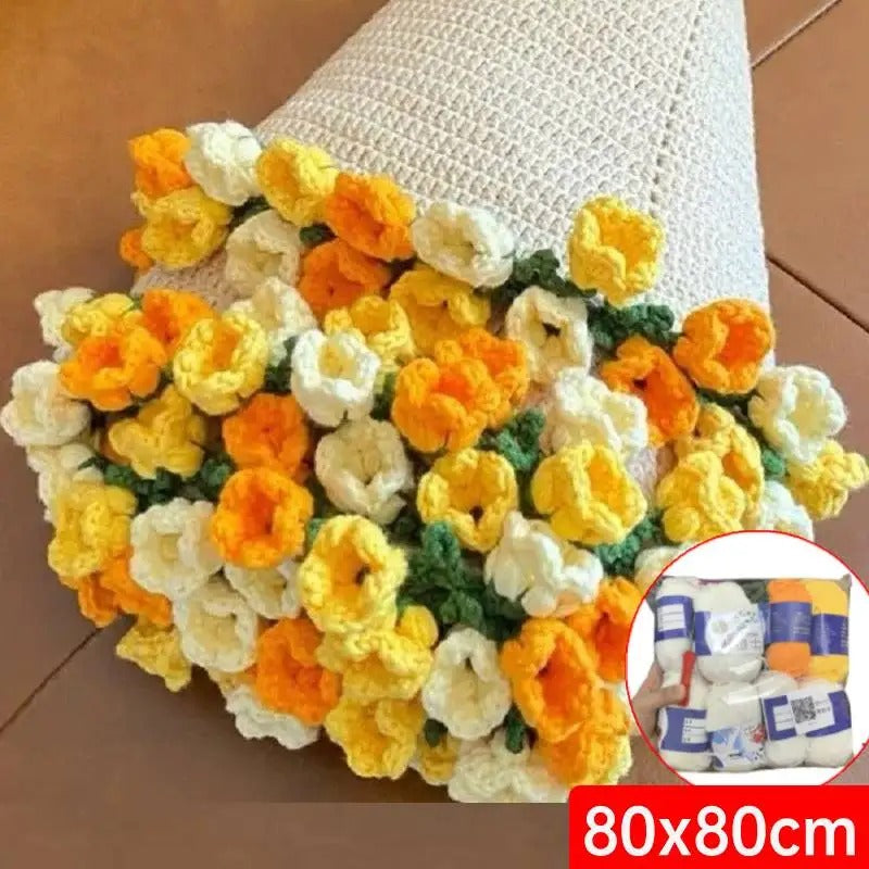 DIY Handmade Flower Crocheted Blanket Material Package Flower Bouquet